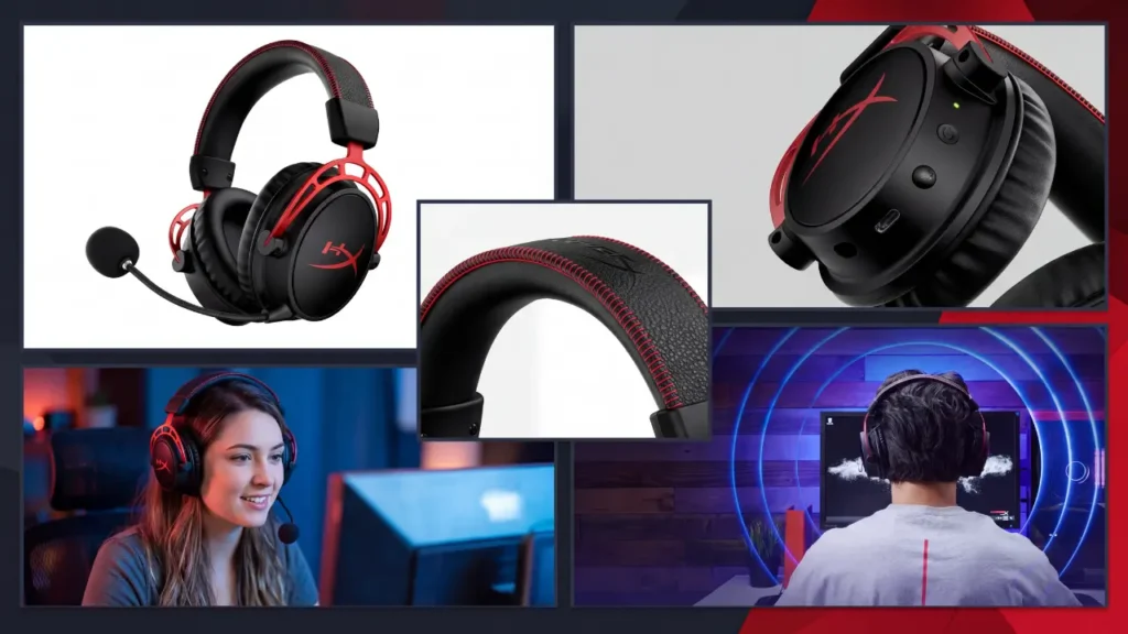 HyperX Cloud Alpha Wireless - Gaming Headset for PC, 300-hour battery life, DTS Headphone:X Spatial Audio, Memory foam, Dual Chamber Drivers, Noise-canceling mic, Durable aluminum frame,Red