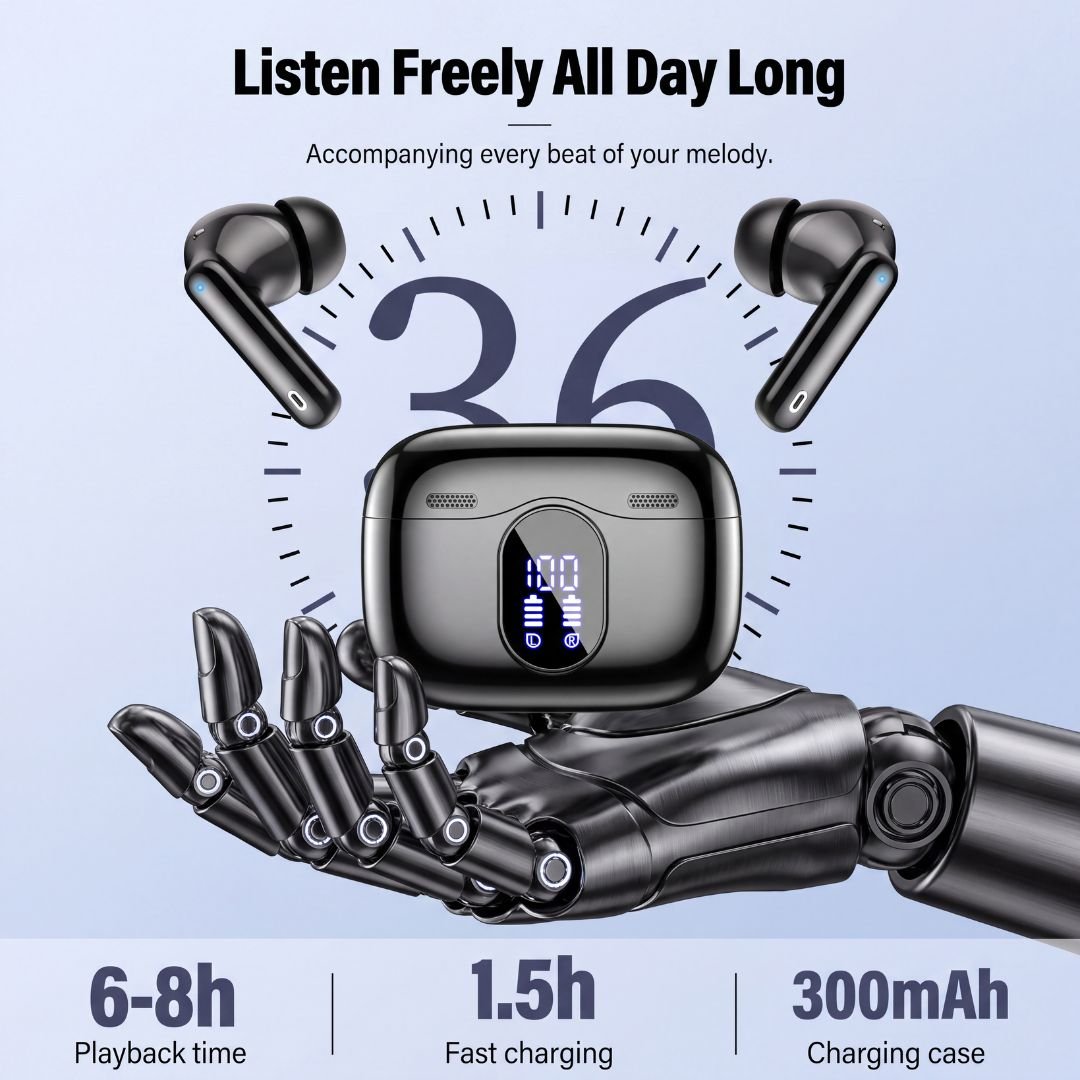 Wireless Earbuds Bluetooth 5.4 | 36-Hour Battery & IP7